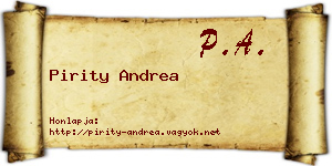 Pirity Andrea névjegykártya