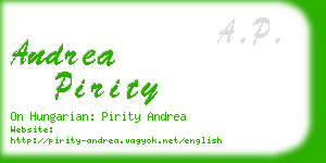 andrea pirity business card
